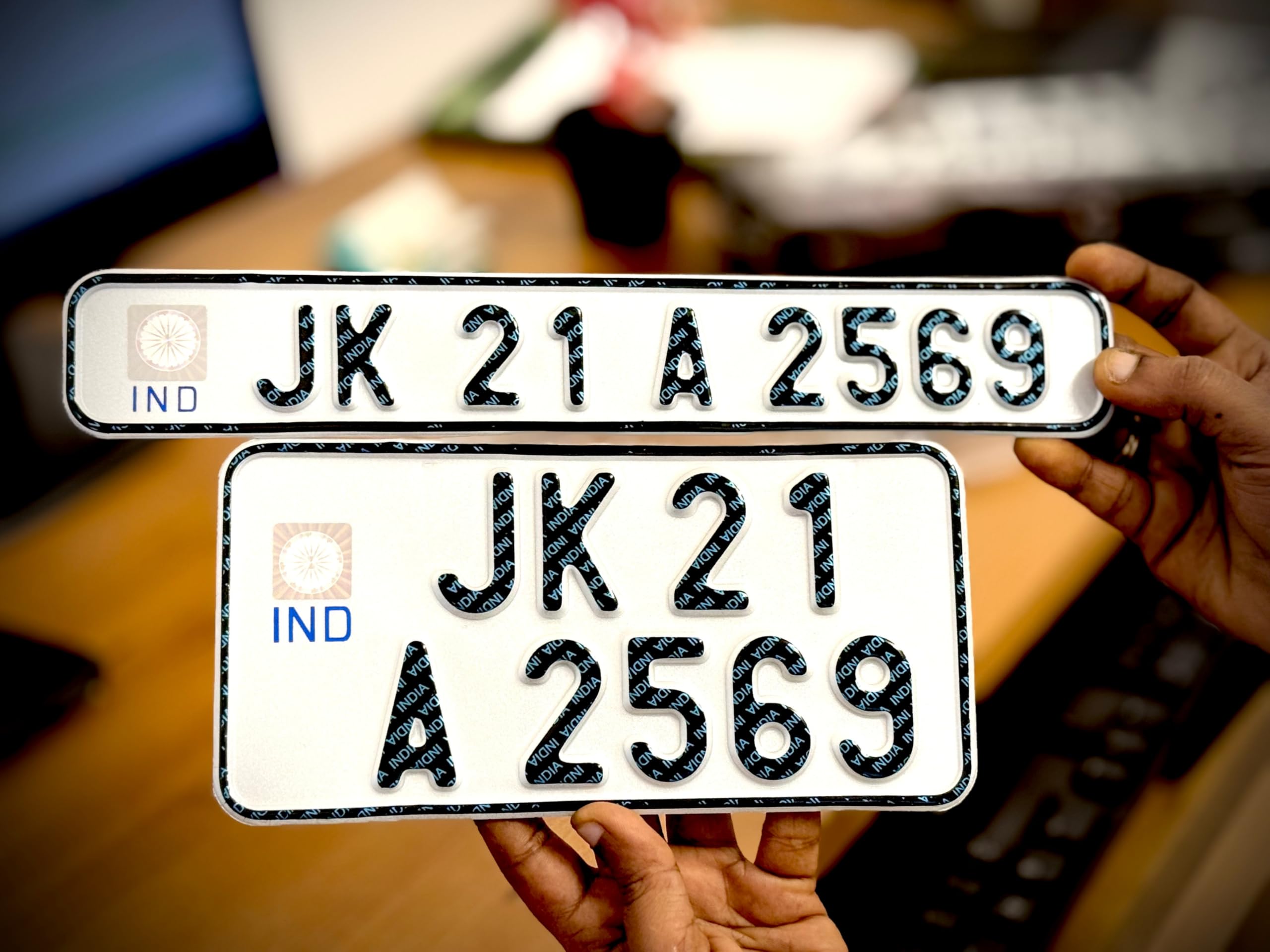 Bike Number Plate Set (Non-HSRP), Radium White Aluminium Number Plate for Bike, Front 11x2 inch & Rear 8x4 inch, White-picture-29