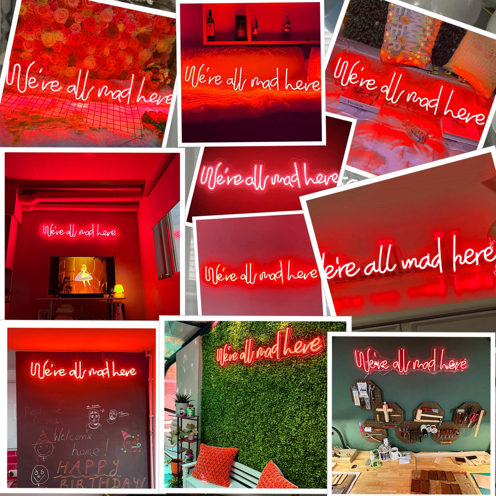 We're All Mad Here Sign - ™ | Custom LED Neon Sign & Wall
