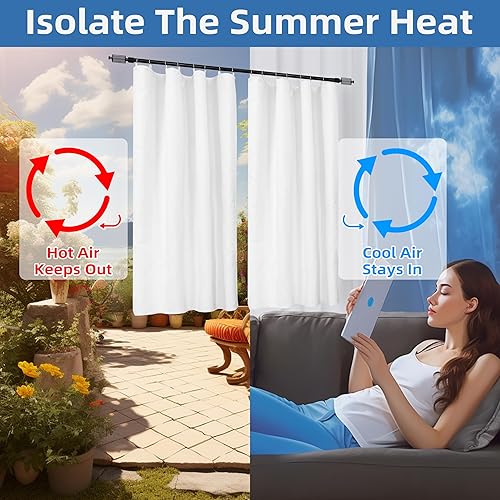 Miniatura 3 de DriftAway Revestimientos de cortina acolchados con aislamiento térmico insonorizado para dormitorio, barrera de sonido, 100% opaco, reducción de