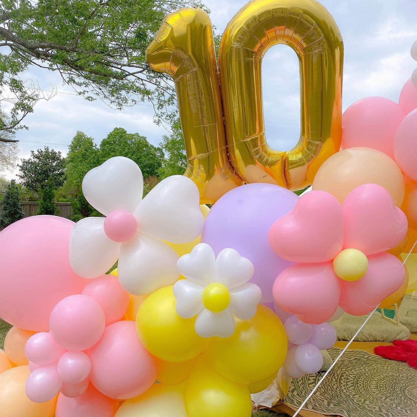 Giant Number 10 Mylar Balloons – 2 Pack, 40 Inch Hot Pink Foil Balloons For 10th Birthday & Anniversary