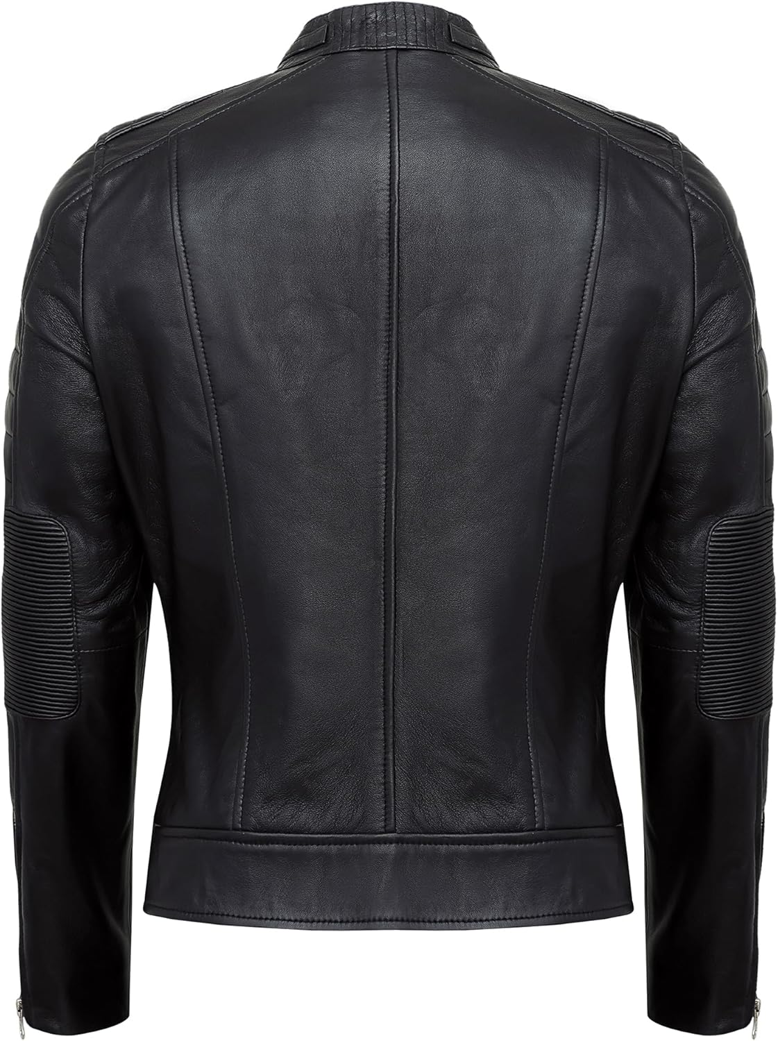 Leather Jackets For Women - Quilted Cafe Racer Style Real Lambskin Womens Leather Jacket - Image 4