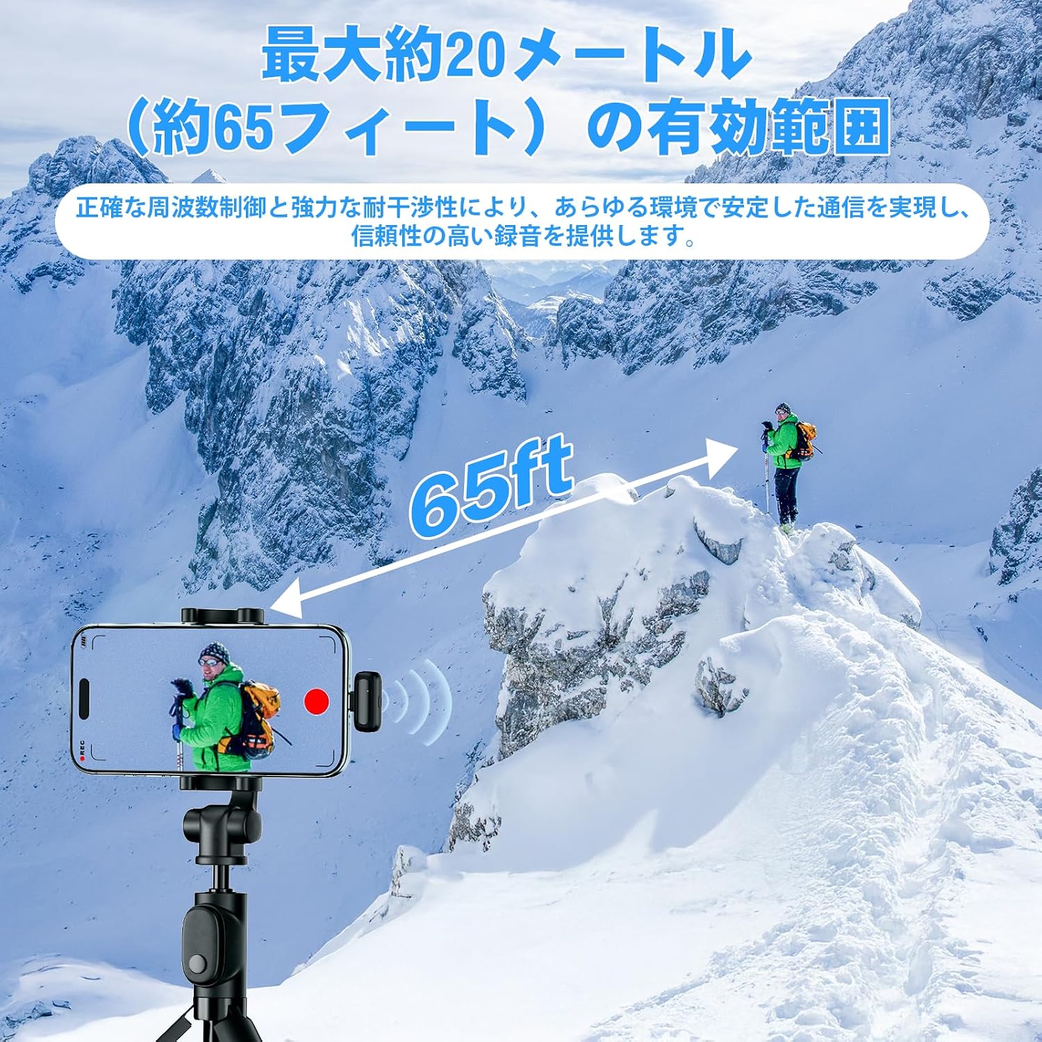 SURPN S60 Wireless Microphone effective range of 65 feet
