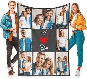 I Love You Gifts for Couple, Personalized Girlfriend, Custom Blanket with Photos, Blankets Pictures, Photo Using My Own Personalised Christmas