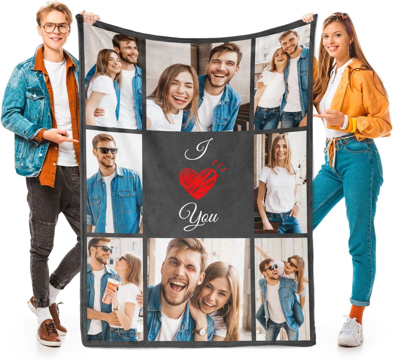 I Love You Gifts for Couple, Personalized Girlfriend, Custom Blanket with Photos, Blankets Pictures, Photo Using My Own Personalised Christmas