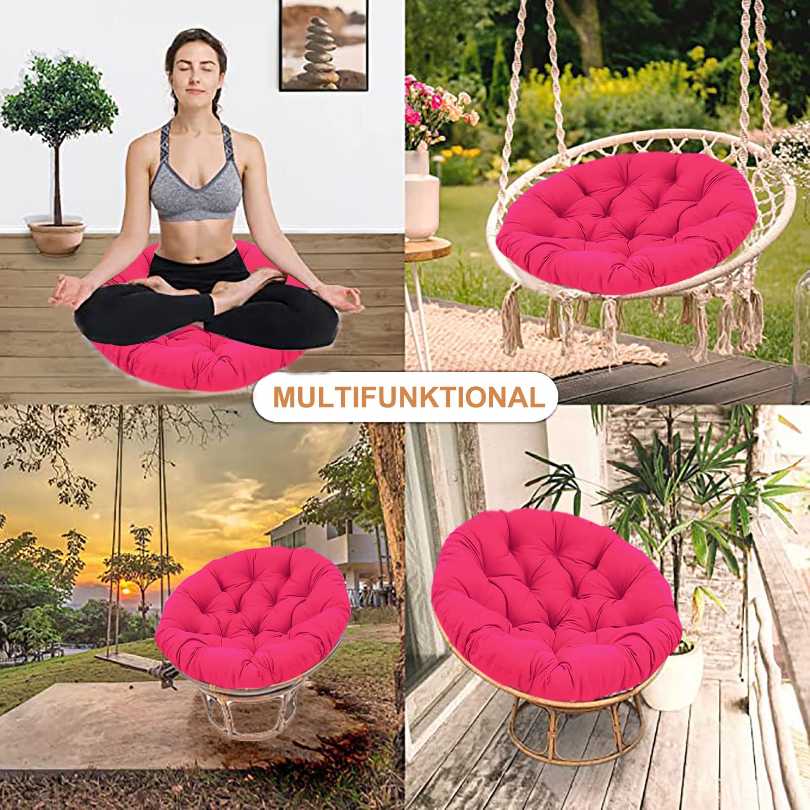 Papasan Stoelkussen, Binnen Buiten Rond Ei Stoel Kussen Afneembare Opknoping Mand Hangmatten Schommel Stoel Zitkussen (Green 39.37x39.37in Papasan Stoelkussen, Binnen Buiten Rond Ei Stoel Kussen Afneembare Opknoping Mand Hangmatten Schommel Stoel Zitkussen (Green 39.37x39.37in