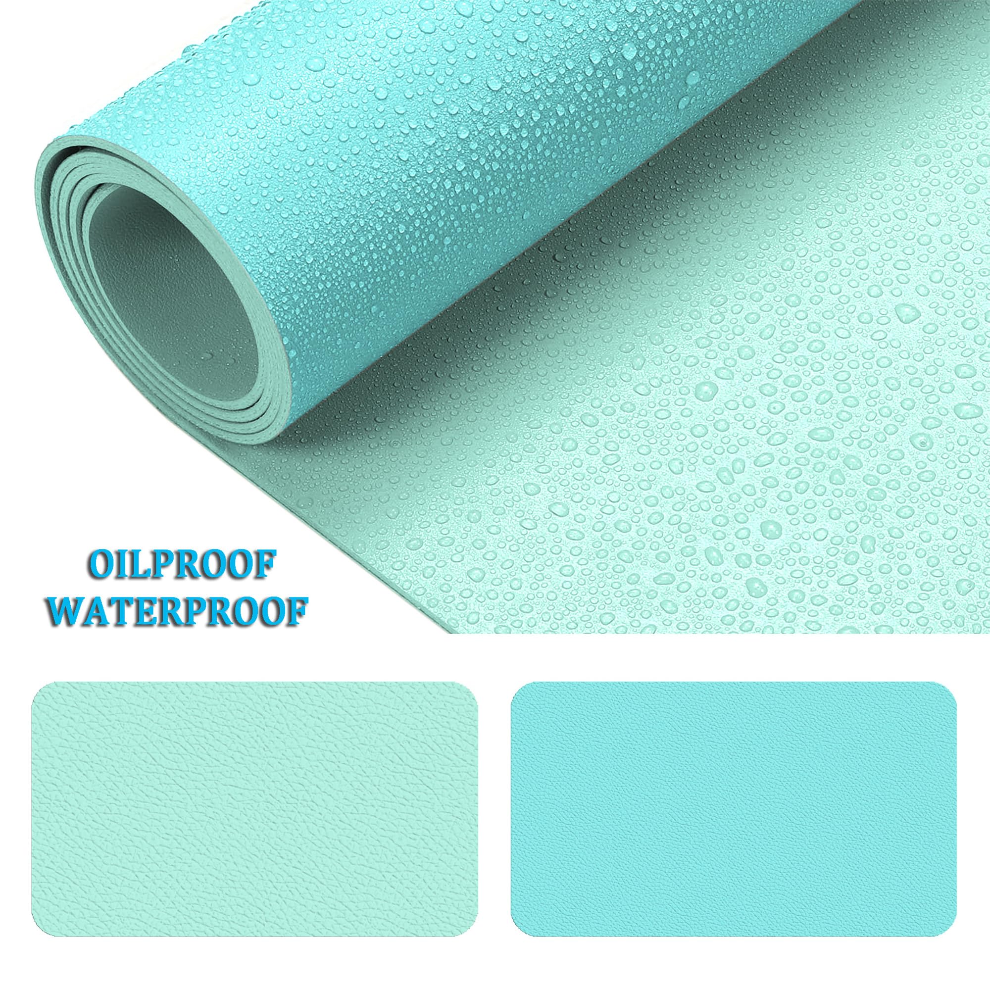 LL-COEUR Double Face Cuir Tapis de Souris Bureau Table Mat Hydrorésistant Ordinateur Pad (1000 x 500 x 2 mm, Vert clair + bleu du lac)