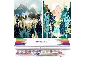 Paint by Numbers for Adults, Paintwork with 8 Wooden Brushes, Acrylic Pigment in Gift Box