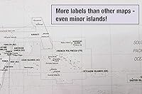 Vista 5 de Laminated World Odyssey Map Poster Executive Style Map Includes The Most Legible Location Labels 36” x 24” Shipped Rolled in a Tube, Not