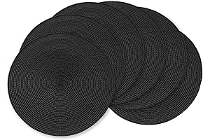 AHHFSMEI Round Black Placemats: Timeless Style for Dining Tables