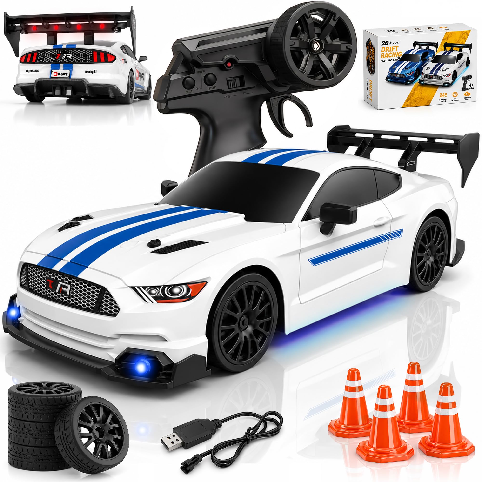 The Little Ones 4x4 Rc Drifting Car - Rc Drift Cars High Speed Remote Control Drift Car 2.4GHz Remote Control Drift Stunt Off Road Cars 360° Rotation Toys for Kids & Adults Boys & Girls [Drifter X]-image-49