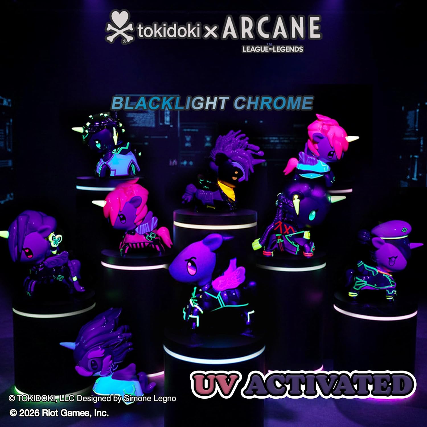 tokidoki™ x Arcane Unicorno™ Black Light Chrome Blind Box - 1 Pack of Cute Mystery Mini Collectibles - Collectible Art for Boys & Girls - 2.75 Inches Miniatures & Blindbox Figures