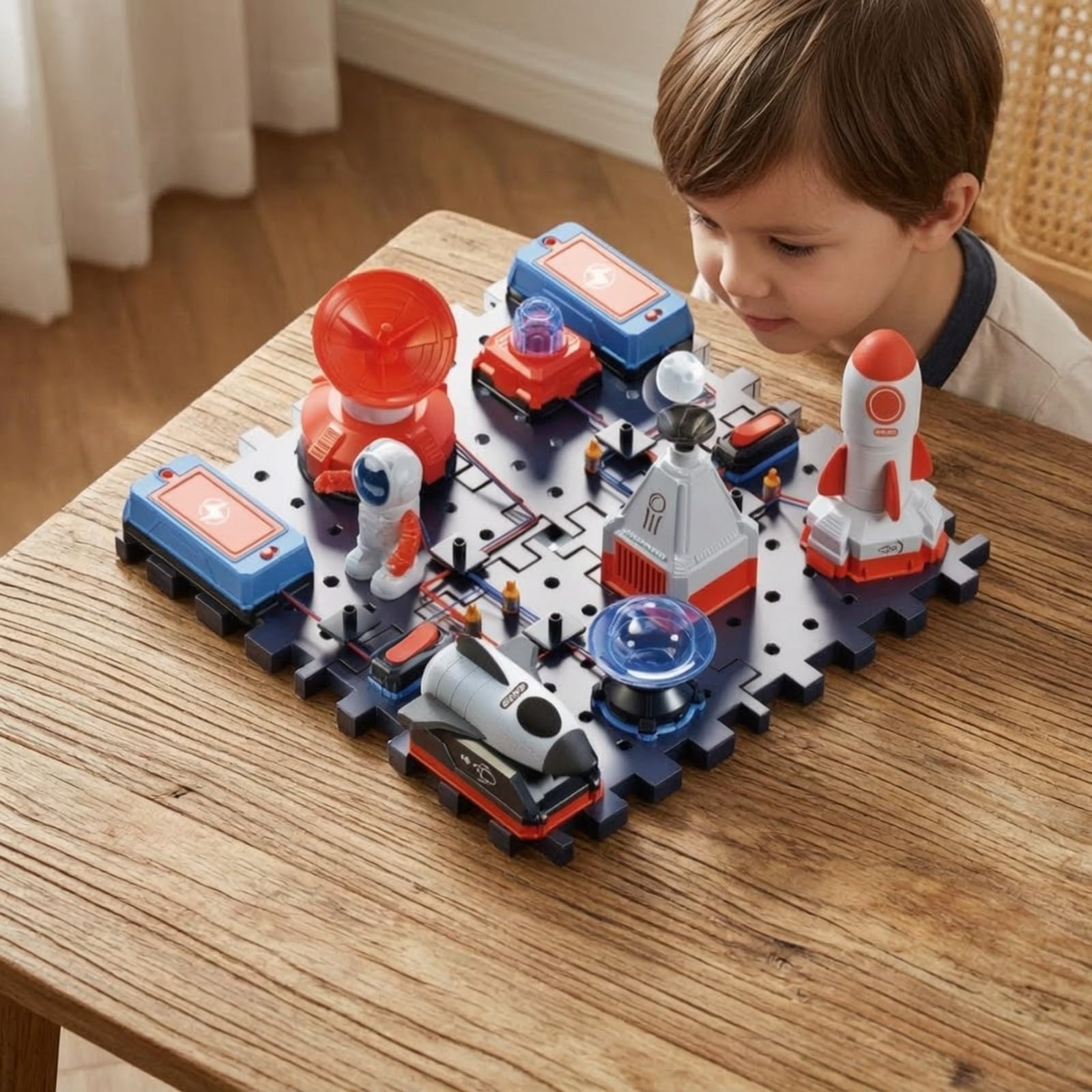 Kit Elettronico Sperimentale Creativo, Confezione Inglese A Tema Spaziale, Modello SD808, Set da 30 Pezzi