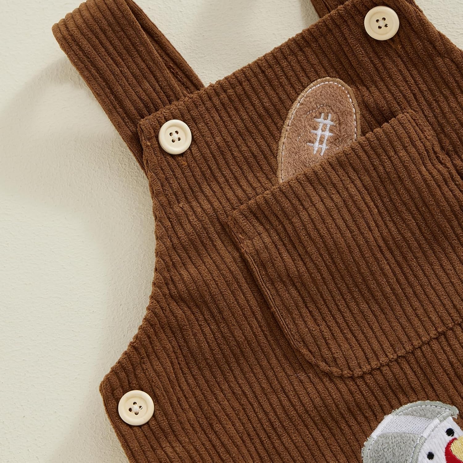 YOKJZJD Newborn Infant Baby Boy Girl Thanksgiving Outfit Turkey Suspender Pants Corduroy Bib Overalls Jumpsuit Fall Clothes - Image 5