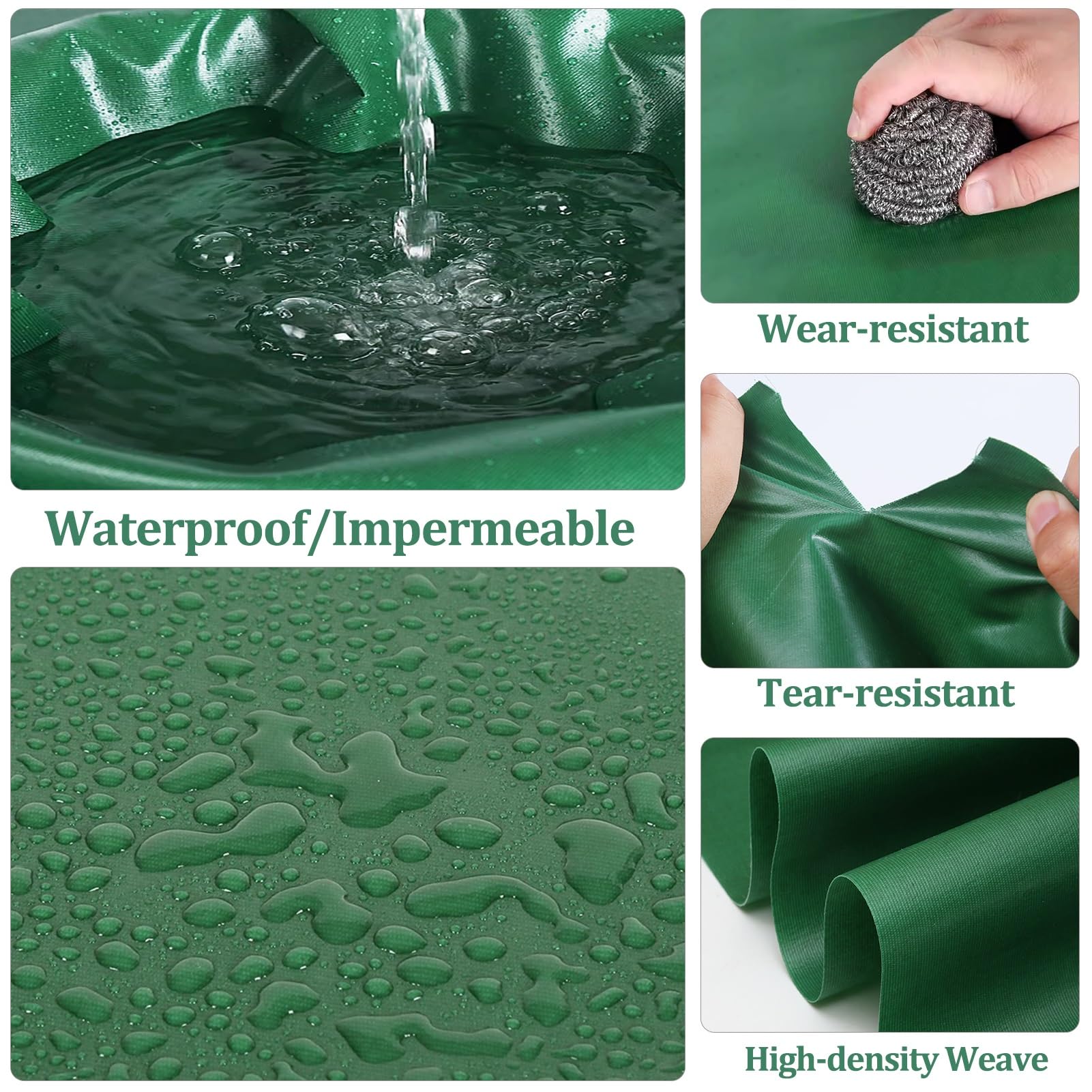 Bâche imperméable – Bâche de sol robuste en PVC de 0,4 mm d'épaisseur, auvent imperméable pour usage industriel et commercial