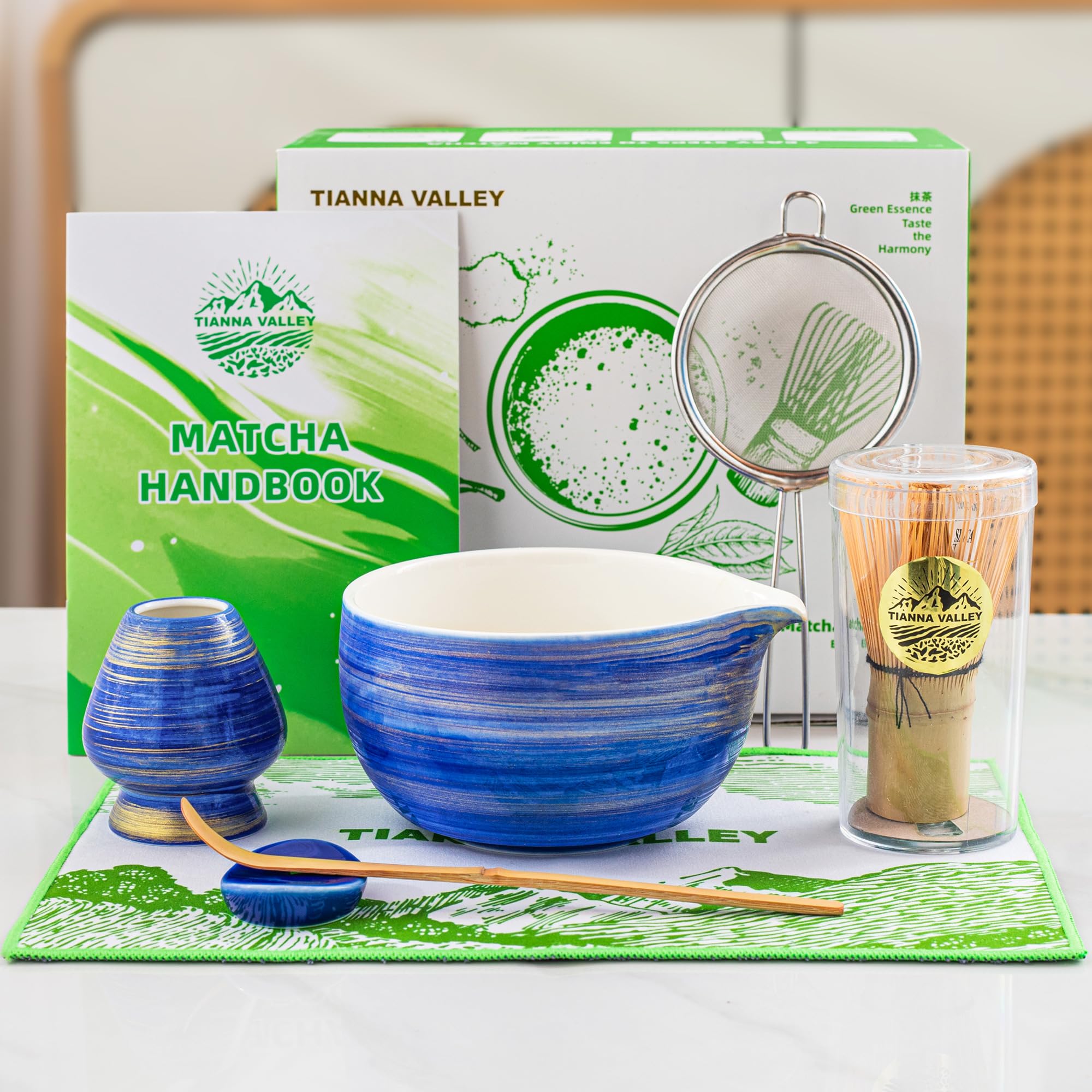 Amazon.com: TIANNA VALLEY Matcha Whisk Set,7 Pcs Matcha Set Blue