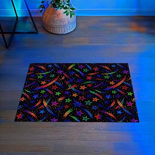 Miniatura 4 de Alfombras de estrellas de arcade, alfombras de bar de arcade, alfombra retro, alfombra de los años 80, alfombra lavable para habitación de