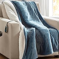 Vista 1 de Beautyrest Heated Blanket, Eletric Throw Blanket, Soft, Warm, Reversible Plush - Sherpa Heating Blanket Throw for Office, Couch, 3 Heat Settings, 2