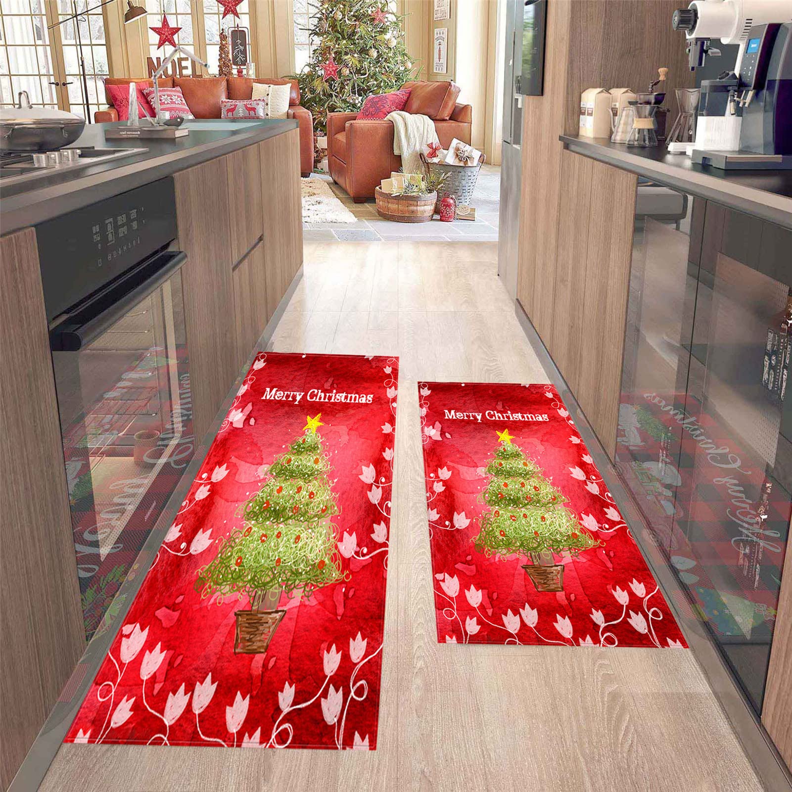 Hoimlm kerst keukenmatten, antislip, wasbare keukenmatten, hal