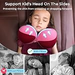 COOLBEBE Kids Travel Neck Pillow, Softly Travel Pillow for Car & Airplane, Traveling Gifts for Toddler & Children (1, Raspberry Powder)