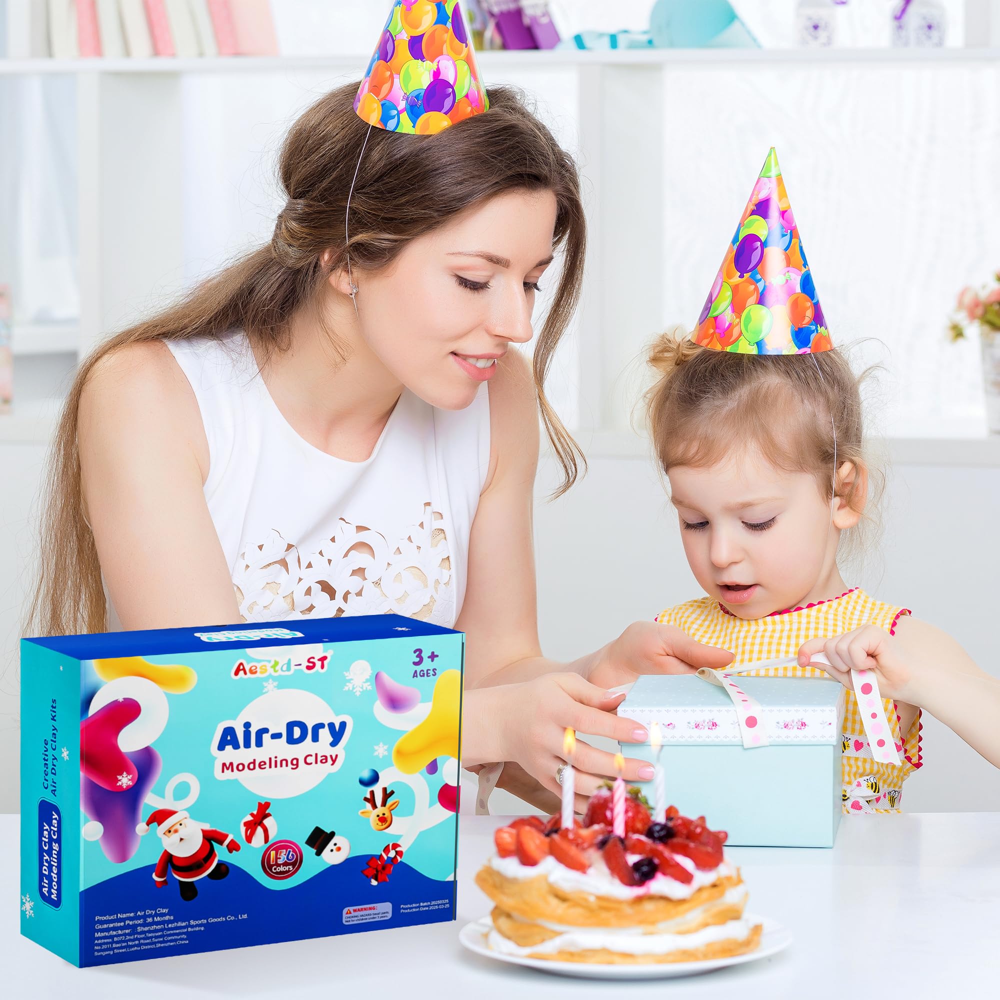Arcilla seca al aire, 156 colores, arcilla de modelado para niños, modelo de arcilla mágica, kit de arcilla de moldeo con herramientas de esculpir, suave y antiadherente, regalo para niños y niñas.