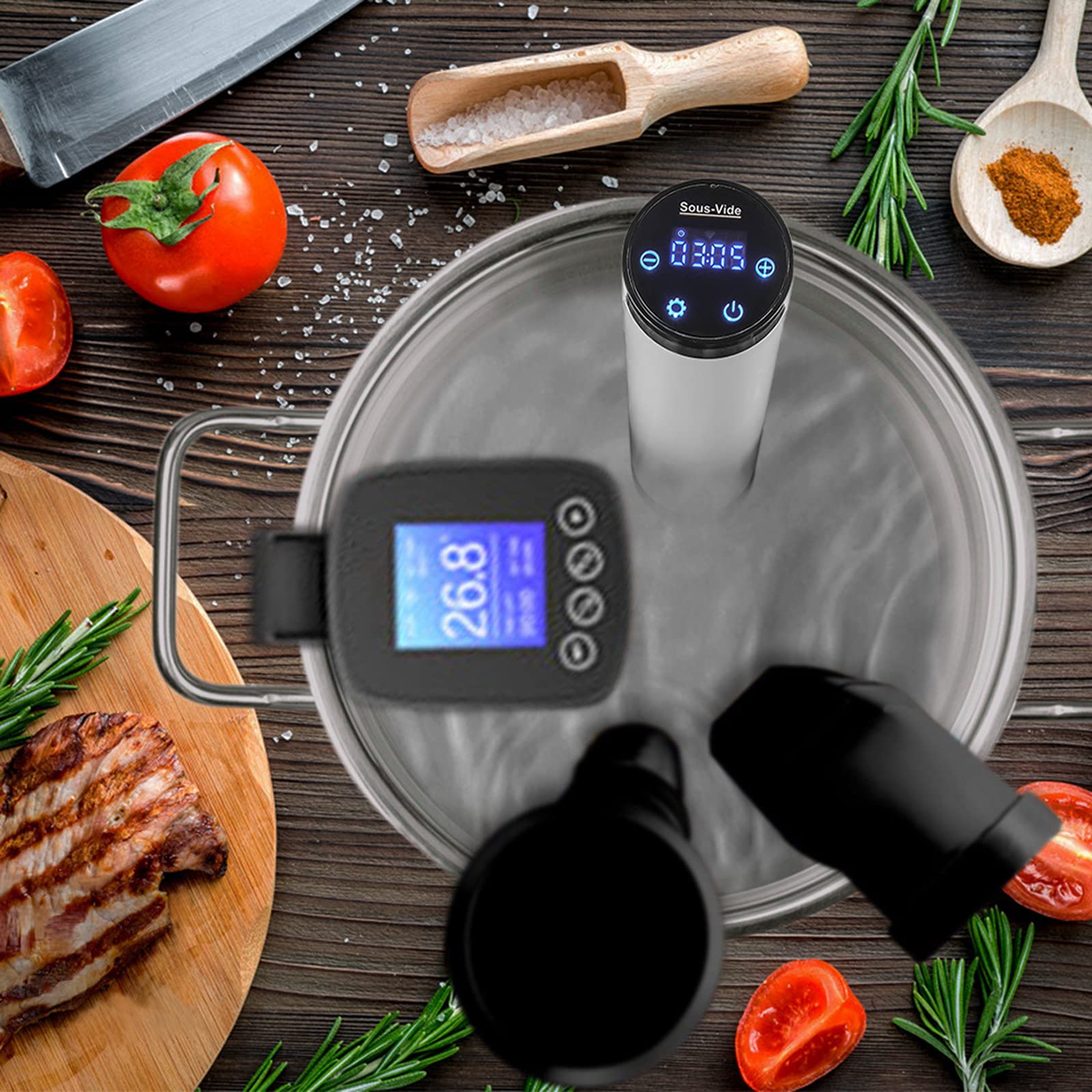 IPX7 Resistente al agua Sous Vide WiFi Precision Cooker Precision Cooker Inmersion Circulator con control preciso de temperatura y tiempo para una alimentación saludable