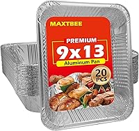 Vista 10 de Bandejas de papel de aluminio de 9x13, paquete de 10 bandejas desechables de tamaño medio, sartenes de estaño resistentes profundos, recipientes