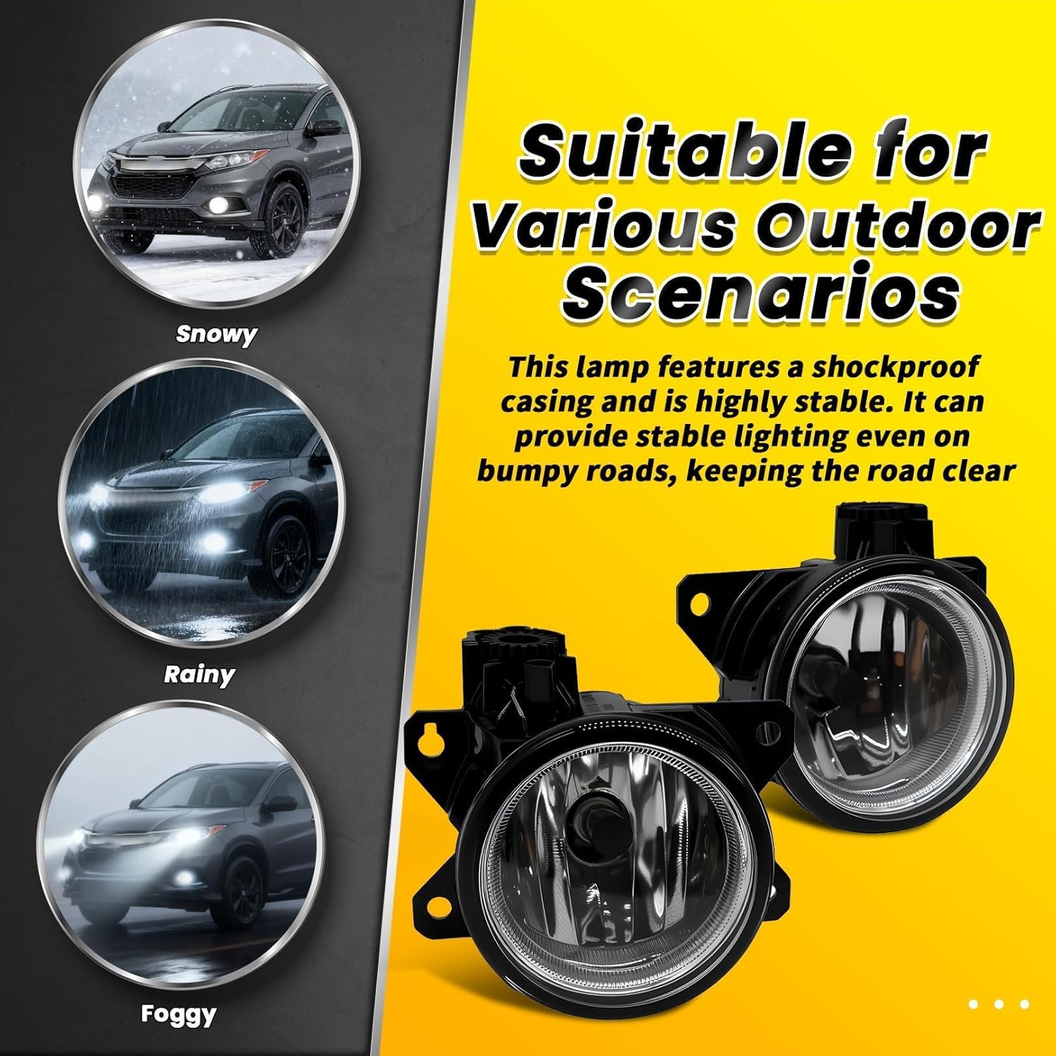 Pair Fog Light Assembly Compatible with HRV HR-V 2019 2020 2021 2022 Left and Right Side Halogen Lamp w/Covers + Switch Harness 71108T7AJ00 71105T7AJ10