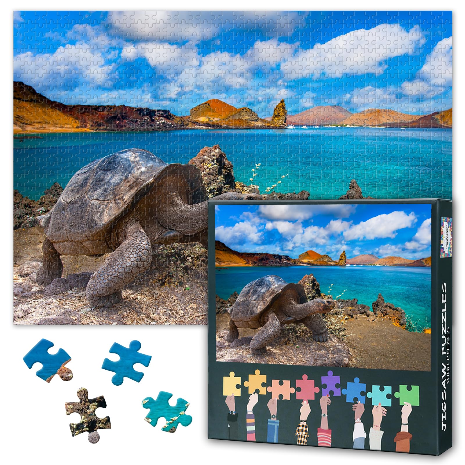 1000 Piece Jigsaw Puzzle for Adults Galapagos Islands Big Turtle Puzzle Impossible Hard Difficult Challenging 50x70cm Jigsaw Puzzles Coolest Adult Puzzles Unique Gift