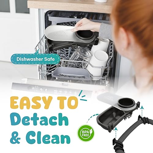 Miniatura 3 de Bandeja universal para cochecito con portavasos 2 en 1, accesorio para bandeja de cochecito para bebé y niños pequeños, accesorios para cochecito de