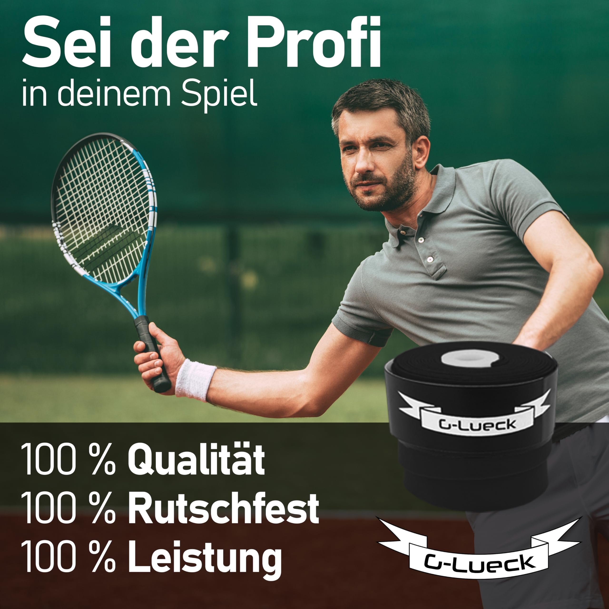 G-Lueck 27x Tennis Overgrips Talent Grip Griffband | 0,50-0,60mm Stärke | Für Squash Badminton Schläger & Golf inkl. Selbstklebendem Abschlußband | sehr griffig