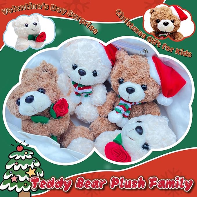 Osito de Peluche Marrón Navideño 25 cm con Gorro miniatura 5