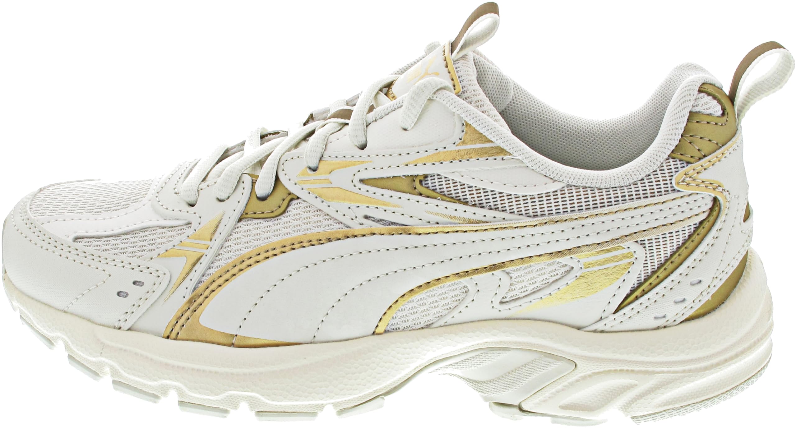 PUMA Women's MILENIO TECH WMNS DAYINIGHT Sneaker, Vapor Gray Gold-Warm White, 8.5 UK