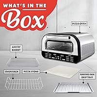 Vista 6 de Gourmia Indoor Pizza Oven Air Fryer Toaster – 1800W Countertop Multi-Cooker with Pizza Stone, Digital Controls & 6 Presets, Stainless Steel