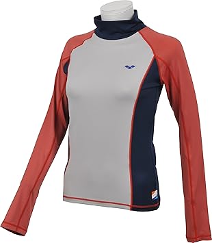 Amazon Arena アリーナ ラッシュガード レディース T Body ラッシュガード Upf50 Asn 8408w Grtr アイスグレイ テラコッタ Lサイズ Arena アリーナ メンズフィットネス 競泳水着