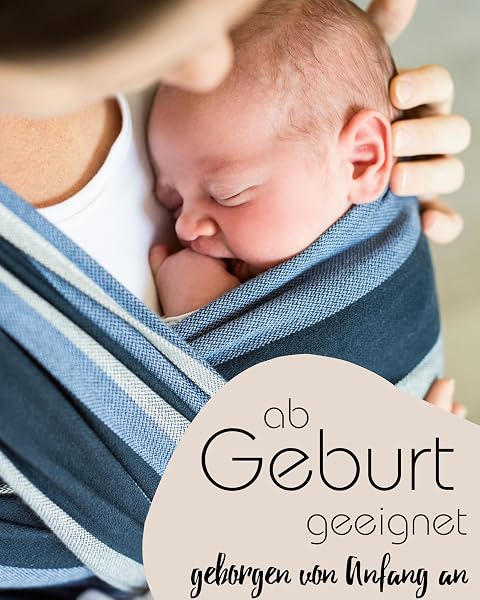 Das Hoppediz Babytragetuch gewebt im Design Aberdeen bietet engen Körperkontakt und ergonomische Unterstützung.