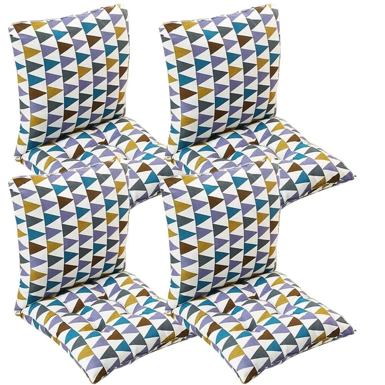 Set di 4/2/1 Cuscini per Sedie con Schienale Cuscino per Sedie Per Interno Ed Esterno con Laccetti Soggiorno Ufficio Cuscino da Interno Esterno Cucina(Style1,40x40cm(4PC))