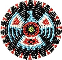 Vista 22 de Parche de roseta de cuentas de semilla con medallón 2.5 pulgadas redondo (Águila Calva 1)