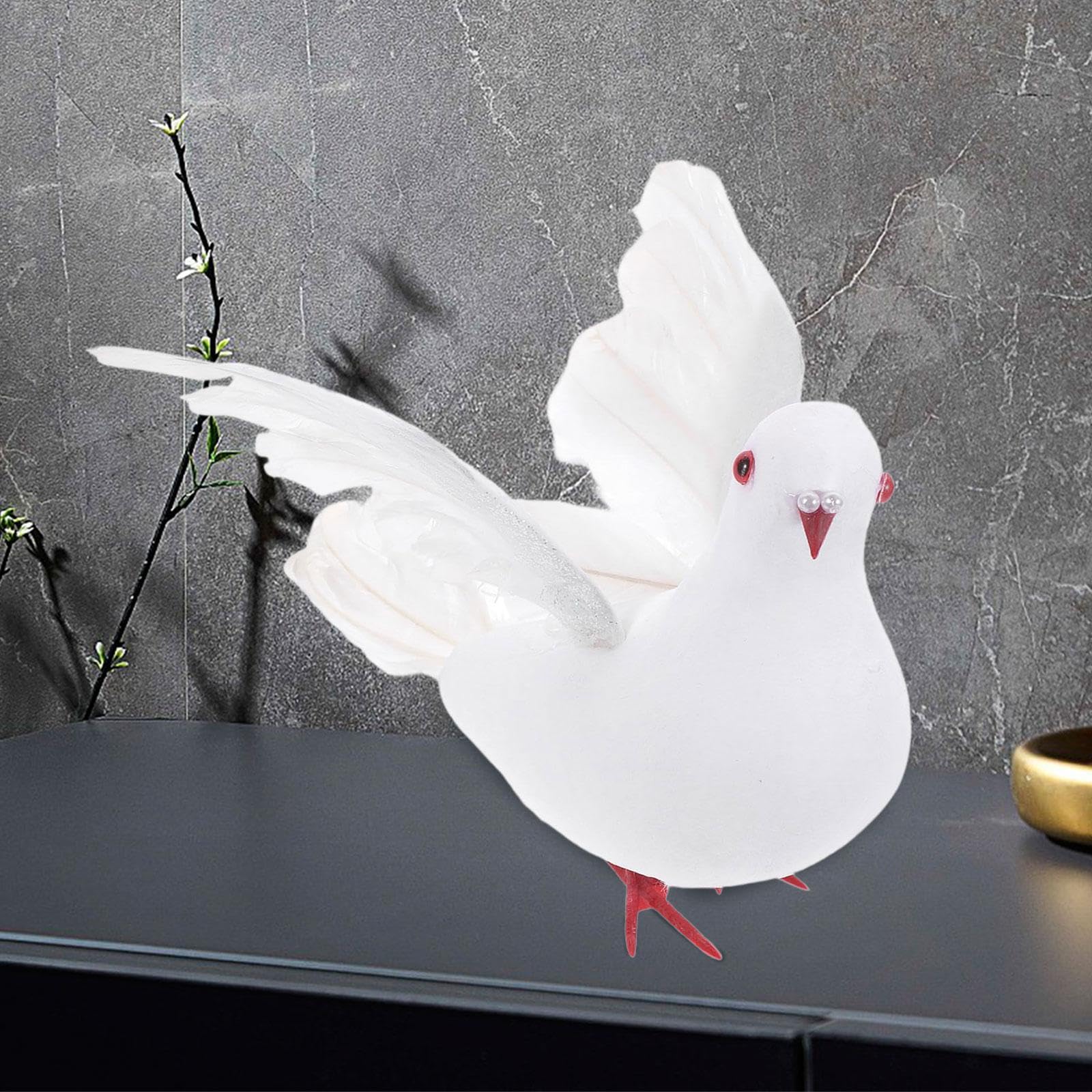 Bnf® Artificial Pigeon Decoration Artwork White Pigeon Statue for