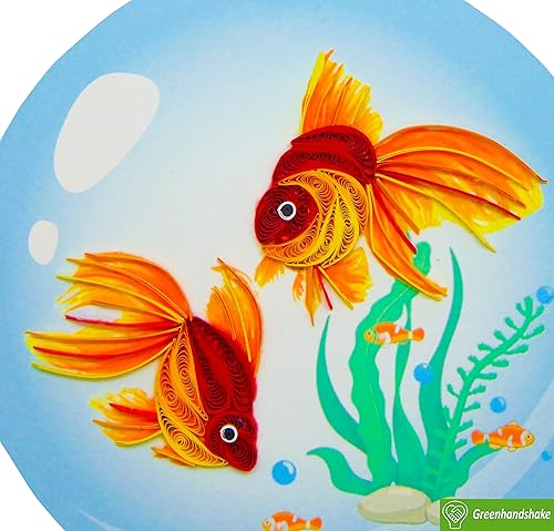 Miniatura 4 de Goldfish - Tarjeta de felicitación 3D para parejas, diseño exclusivo dedicado a mano, tarjeta de felicitación de diseño para cumpleaños, día de San