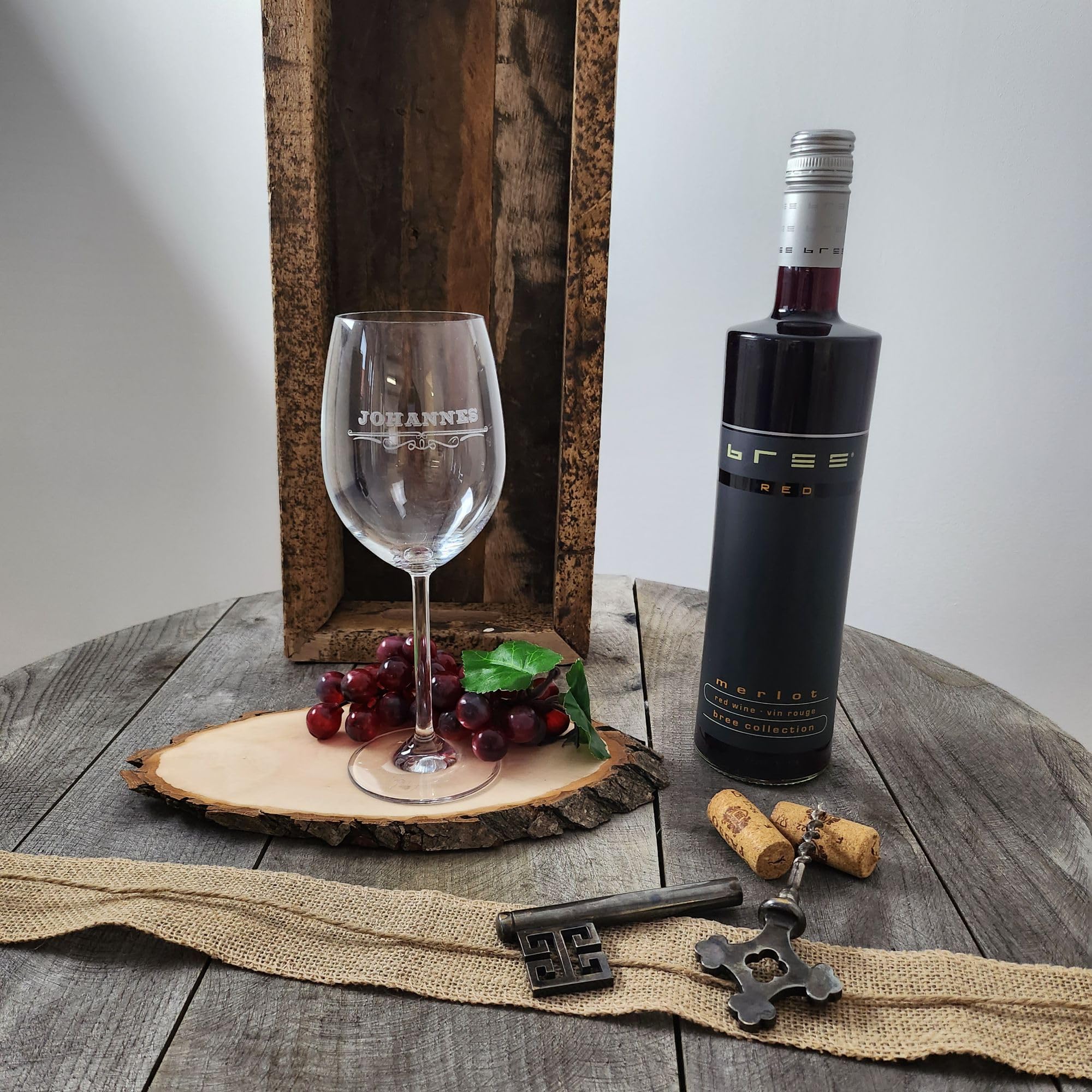 laser-diele Weinglas – Geschenkset – Weinglas mit Gravur – Wein Geschenksets – Geschenk zur Rente – Ruhestand – Rotwein – Rentnerkiste