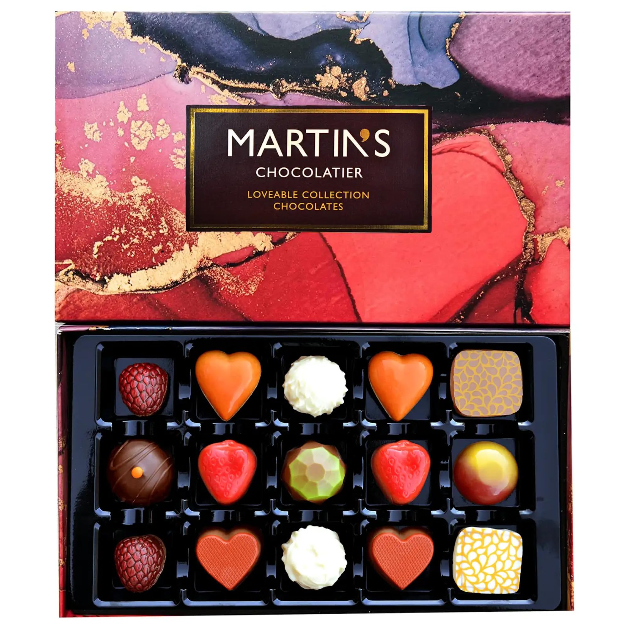 Martins Chocolatier Martin’s Chocolatier Simply Loveable Collection | Luxury Handmade Chocolate Gift Box | 16 Belgian Chocolates in 15 Assorted Flavours, 249.0 gram