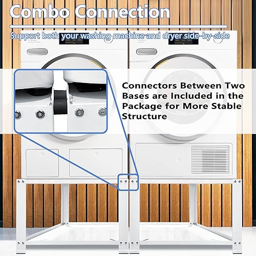 Miniatura 5 de Royxen Pedestal de lavandería de 20 pulgadas de altura, ajuste universal, capacidad de 700 libras, base de lavadora, base de secadora, plataforma