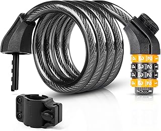Sponsored You’re seeing this ad based on the product’s relevance to your search query.Learn more about this advertisement Bicycle Lock Combination Code - 120 cm / 150 cm Bicycle Lock Cable Lock High Security 4/5 Digit Combination Lock Bicycle Lock with Bracket Steel Cable Lock for Scooter MTB Road Bike Tricycle