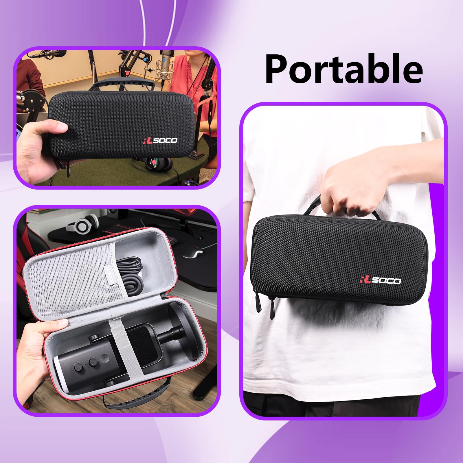 RLSOCO Tasche für Fifine XLR Gaming Mikrofon AM8 & für RØDE PodMic Dynamisches XLR/USB Sprechermikrofon (Nur Tasche)