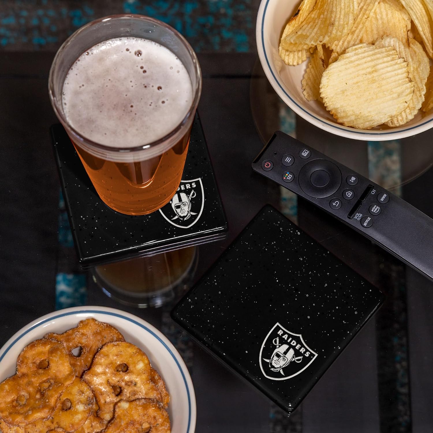 Rico Industries NFL Football Standard Set of 4 Ceramic Drink Coasters with Non-Slip Cork Base for Drinks - Image 3