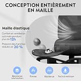 DEVAISE Chaise de Bureau Fauteuil Ergonomique avec Repose-Pieds, Dossier Réglable 90°-145°, Soutien Lombaire Supplémentaire, Base Métallique Robuste, roulettes Silencieuses, Charge Max 180 kg, Noir - 7