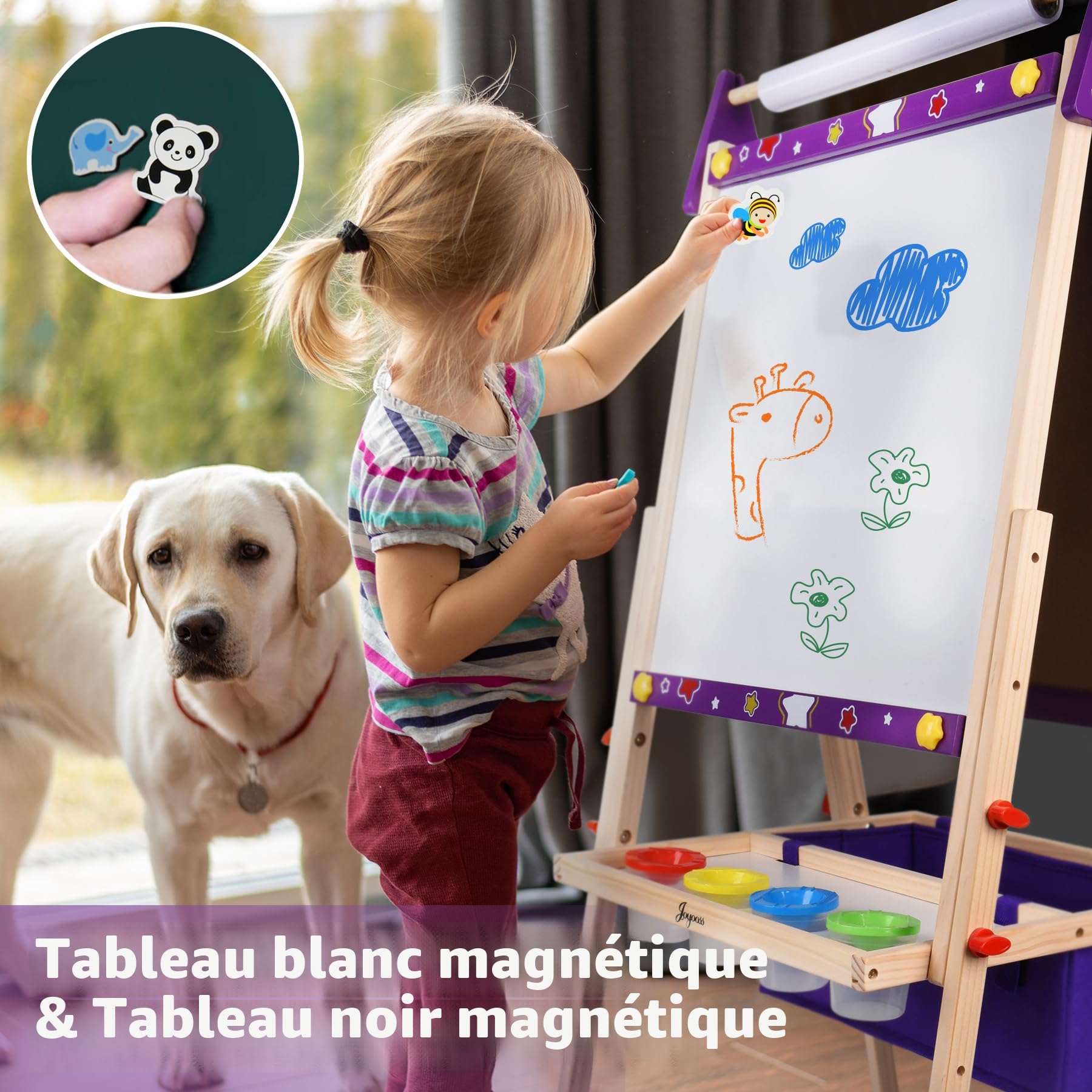 JOYOOSS Chevalet pour Enfants Tableau Noir, Tableau Noir en Bois pour Enfant Tout-Petits Chevalet Réglable Magnétique Tableau Blanc Tableau Noir pour Enfants Effaçable à Sec Chevalets d'Art f JOYOOSS Chevalet pour Enfants Tableau Noir, Tableau Noir en Bois pour Enfant Tout-Petits Chevalet Réglable Magnétique Tableau Blanc Tableau Noir pour Enfants Effaçable à Sec Chevalets d'Art f