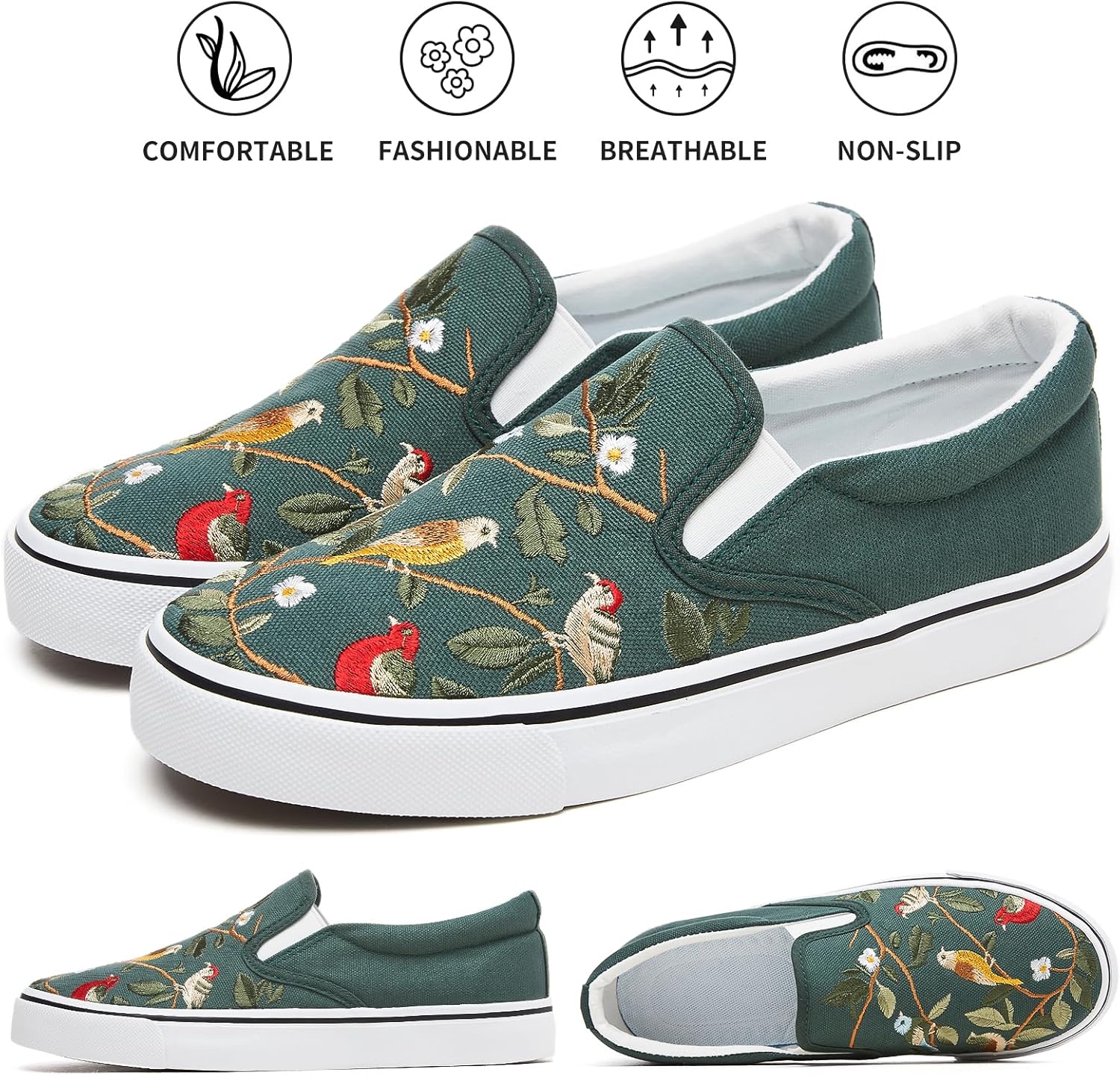 Women's Slip on Shoes Canvas Sneakers Loafers Non Slip Shoes Low Top Casual Shoes - Image 7