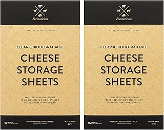 Formaticum Cheese Storage Sheets - Cheese Saver from France- Professional Earth Friendly Transparent Cheese Wrap - Cheese Sheet Savers of wood-based cellulose fibers - Clear 30 Sheets with 9" x 12"