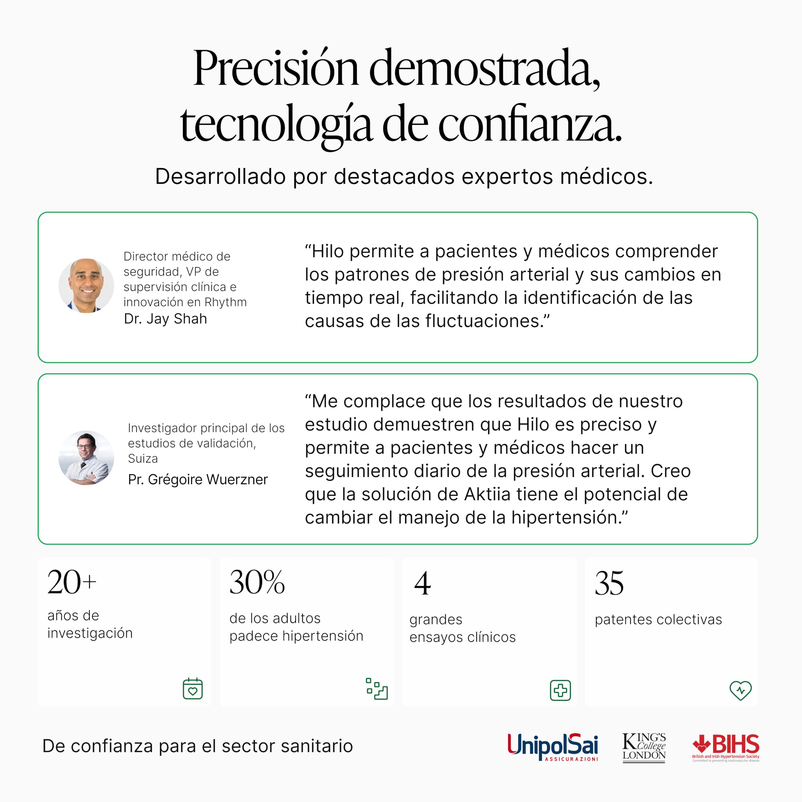 Hilo Pulsera Tensiómetro Inteligente 24/7 | Dispositivo Médico Validado Clínicamente Sin Manguito | Seguimiento Sueño, Frec. Cardíaca & Pasos | IP68 Batería 15 Días | Suscripción 12 Meses Incluida